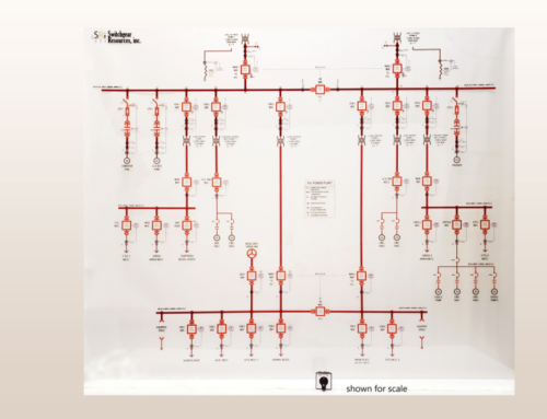 Power system one-line on acrylic